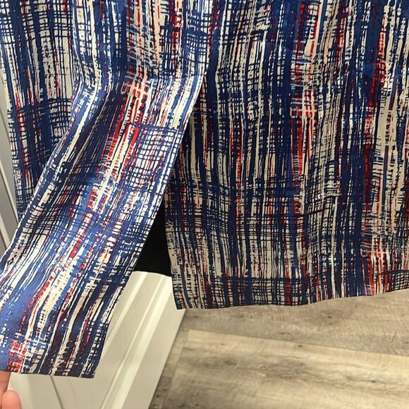 KATE SPADE Silk Shift Dress Ruffle Neckline Multicolor Sleeveless, Size 6 - Picture 8 of 11